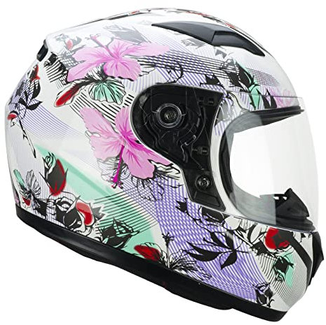 CGM Casco bambino junior full face, 265S LUCKY MUSIC, Bianco Rosa,YXL (53-54cm)