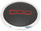Center Wheel Hup Cap mit Chrome Trim, Car Wheel Center Nabenkappen Schwarz 68078419AC Ersatz für 500 (Weißer Kreis Roter Buchstabe)
