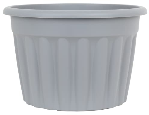 Muddy Hands 69 Litre Grey Extra Large Round Plant Pot Outdoor Garden Vegetable Fruit Flower Herb Tree Plastic Planter