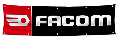 Facom Tools Banner-Flagge (6 x 2,4 m, strapazierfähiges, langlebiges 150D-Polyester) für Wanddekoration, Garage, Geschäft, Männerhöhle