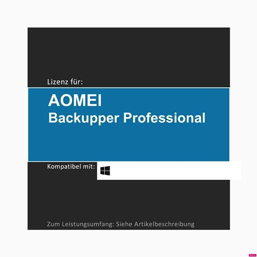 Lizenz für AOMEI Backupper Professional Edition I 2025 I 1-3 Gerät(e) I 1 Jahr - unbegrenzte Laufzeit I Vollversion | Windows PC/Laptop | Lizenzcode per Post (FFP) von softwareGO (unb. Laufzeit, 3)
