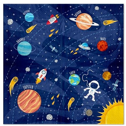 10 Servietten * KOSMOS * für Kindergeburtstag und Mottoparty | 33x33cm | Kinder Papierservietten Servietten TischdekoWeltraum Astronaut