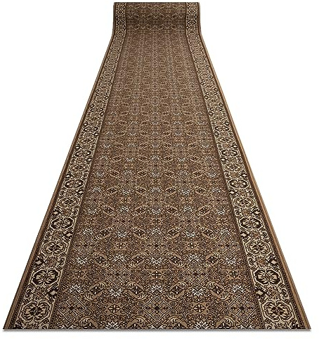 rugsx Bidjar Läufer Teppich - Antirutsch Teppich Brücke Meterware - rutschfest & Pflegeleicht - Klassisch Orient Design für Flur Küche Wohnzimmer - beige, 100x400 cm