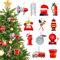 D24TIME Weihnachts-Feuerwehrmann-Hängeornamente für Weihnachtsbaumschmuck, Holz, Vintage-Feuerwehrauto, Dekoration, Feuerwehrmann, dekorative hängende Ornamente, Feuerwehrmann, Geschenke für Männer