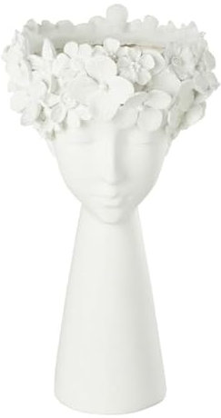 Cache-Pot Déco Tête 40cm Blanc