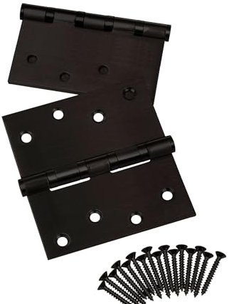 SOTECH 2 Stück Türbänder 101 x 101 x 2,5 mm Aufschraubband Edelstahl SS304 schwarz kugelgelagert mit Edelstahlschrauben Tragkraft 75 kg Scharnier für Innen- und Außenbereich