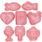 Alipis 8pcs Easter Cookie Cutters 3D Cross Peace Dove Chalice Embossing Cookie Mold Cookie Stamps Cookie Press Mould Kitchen Baking Supplies (Pink)