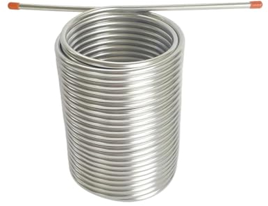Intercambiadores de Calor Bobina de enfriamiento de 19 m de Longitud, Enfriador de Mosto de Agua y Cerveza de Doble Capa, Caja Bobina de Acero Inoxidable Tubo de 8 mm Enfriador de