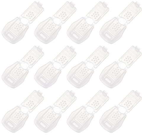 QUARKZMAN 12 Stück Kordelenden, Nylon Reißverschluss-Zugbandstopper, Kordelstopper für Rucksäcke, Sneaker, Jacken, Schuhe (20x15mm, Transparent)