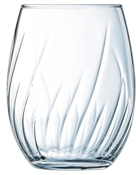Cristal d'Arques Paris - Colección Swirly - 6 Vasos de agua 36cl - Made in France - Embalaje resistente