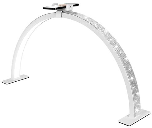 AONELAS Half Moon Light for Nail Desk, 2700K-5600K, Tattoo Lighting Lamp, Nail Desk Lamp, Eyelash Light, Salon&Home, White(Crystal Diamond)