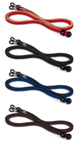 MEGAVOW 4 Pcs Glasses Strap Universal Leather Spectacle Lanyard for Men Women Adjustable Neck Cord Eyeglass Sunglass Non-Slip String Holder