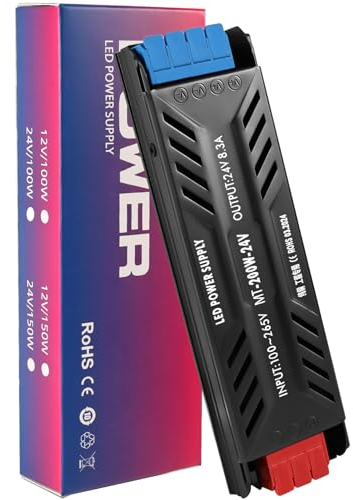 LED Trafo 24V 200W LED Treiber Netzteil, LED Treibe Schaltnetzteil LED Transformator AC 230V auf DC 24 Volt, Kompakter Extrem Konstantspannung Dünner Niedervolttrafo für Neon LED Streifen LED Strip