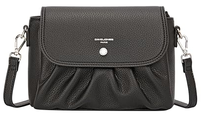 David Jones Paris – Damentasche – Ganzes PU-Leder – Tasche Elegant Klein – Arbeit Stadt Mädchen Mode Elegant Trend Abend, Schwarz