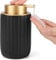 Segbeauty Botes para Gel y Champu, 320ml Dispensador Jabon Baño Negro, Dispensador de Jabon Cocina de Cerámica, Soap Dispenser Reutilizable, Dosificador Jabon con Gran Cabeza de Bomba