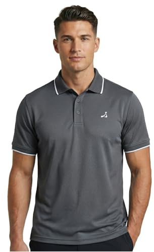 Under Par Men's Golf Polo Shirt with Stretch Breathable Fabric UV Protection Moisture Wicking Gym Workout Quick-Dry Short Sleeve Sports T-Shirt for Men Adults Running and Work