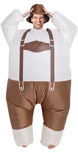 AirSuit® Aufblasbare Oktoberfest Verkleidung für Erwachsene | Ungewöhnliches Kostüm Einheitsgröße | 100% Polyester | Größe 160 bis 190cm | Leicht und angenehm zu tragen| Aufblassystem| OriginalCorner®