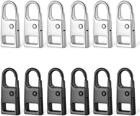 Reißverschluss Zipper, 12 Stück Reißverschluss Zipper Ersatz, Reisverschlussreparaturset zipper, für Zipper Koffer Stiefel Jackenrucksäcke