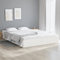 Myheimly Massivholzbett, Holzbett mit Kopfteil Lattenrost, Schlafzimmer, Bett Bettgestell, Modern, Kiefer Massivholzbett Weiß,180 x 200 cm