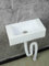 Mini lavabo rettangolare da parete, 40 x 20 x 11 cm, bianco con tubo dell'acqua, piccolo lavandino per bagno da cucina e WC, 150 cm