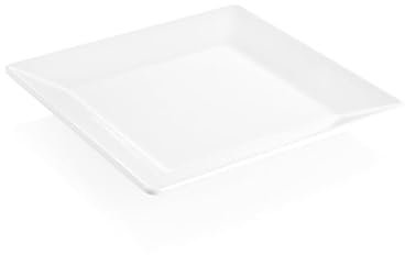 Assiette Day & Night 26 x 26 cm blanche en mélamine carrée