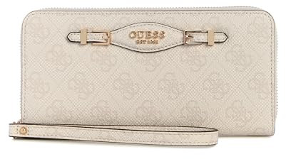 GUESS Katya Large Zip Around Wallet, Grand Portefeuille zippé, Pochette Femme, Logo Blanc, Taille Unique