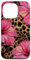 Luxury Summer Leopard And Pink Hibiscus Flower Floral Case for iPhone 13 Pro