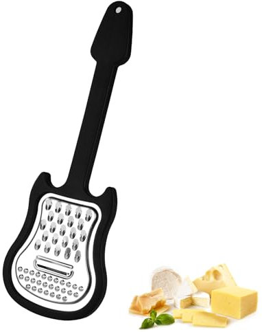 Lyreh Handheld Cheese Grater, Stainless Steel Shredder with Handle Multi-Functional Guitar Shaped Kitchen Slicer Grater Zester for Cheese, Vegetables, Fruit, Salad