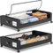 SPEEDEVE 2 Pack Under Bed Storage with Wheels Under Bed Storage Containers with Clear PVC Lid Rolling Organizer Bins for Clothes,Shoes,Toys,Books,Blankets,Black,2-Pack