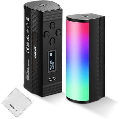 NEEWER BASICS Magnetic Handheld Light Wand, 360° RGB Mini LED Video Tube Lighting Stick, 2500mAh Battery, 2500K-8500K Dimmable, Studio Camera Photography TikTok YouTube Recording Streaming, TL96RGB