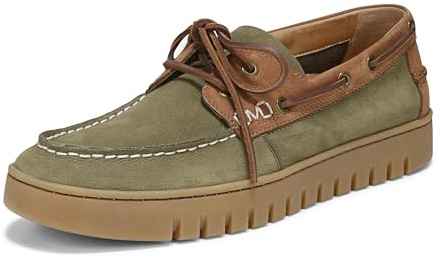 Vionic Men's Uptown Boat Sneaker, Olive Multi Nubucks Leather, 6 UK