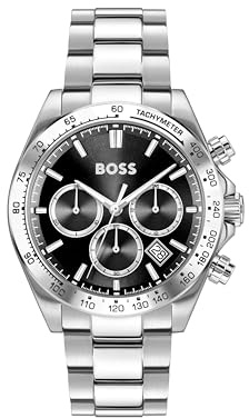 BOSS Chronograph Quartz Watch for Men Hero 2.0 Collection with Stainless Steel Bracelet