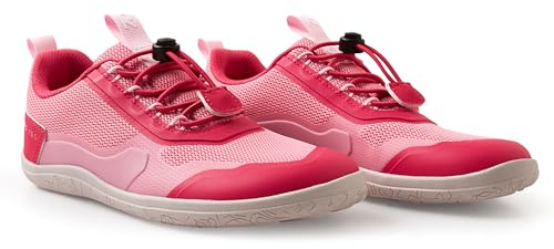 Reima Tallustelu Kinder Barfußschuhe - Leichte, minimalistische Barfußschuhe für Jungen und Mädchen - Breite Zehenkappe, Wasserabweisende Membran, Flexible 4-mm-Sohle - Sunset Pink, 29