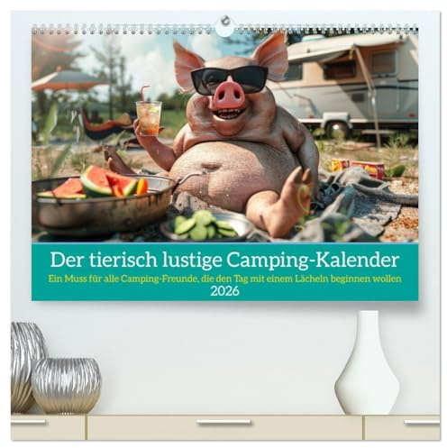 Der tierisch lustige Camping-Kalender (hochwertiger Premium Wandkalender 2026 DIN A2 quer), Kunstdruck in Hochglanz: Ein Muss für alle ... Lächeln beginnen wollen (CALVENDO Hobbys)