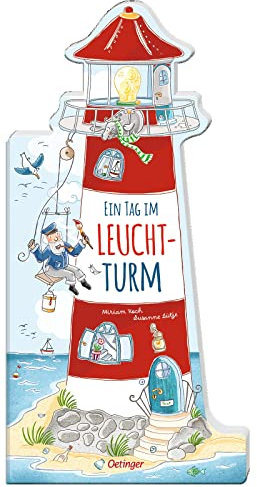 Ein Tag im Leuchtturm: Wimmeliges, großformatiges Nordsee-Pappbilderbuch in Leuchtturm-Form für Kinder ab 2 Jahren (Das riesengroße Wimmelbuch)