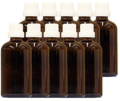 NaturGut 10er Set Braunglasflaschen 100ml mit Ausgussring DIN18 – Apotheker- und Medizinflaschen für sichere Lagerung und Dosierung