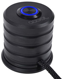 AlphaCool 17435 Powerbutton with Push-Button 19mm Blue Lighting - Deep Black Modding PC Personalizados Empuje los Botones/interruptores