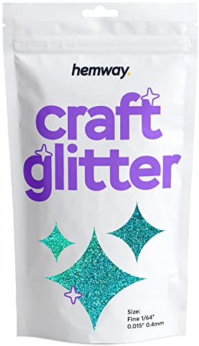Hemway Craft Glitter - Turquoise Blue Holographic | Fine Metallic Sequin Flakes for Resin & Epoxy Crafts | Supplies for Tumblers, Cards, Jewellery, Candle, Hair, Face, Body & Nail Art | 100 g
