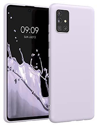 kwmobile Hülle kompatibel mit Samsung Galaxy A51 Hülle - weiches TPU Silikon Case - Cover geeignet für kabelloses Laden - Lavendel