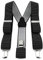 TigerTie Unisex Hosenträger in Y-Form mit 3 extra starken Clips - Farbe in silber schwarz gepunktet - hochwertige Verarbeitung - Breite 35 mm