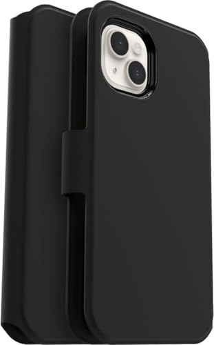 OtterBox Strada Via Case for iPhone 14 Plus, Black | Shockproof, Drop-Proof, Slim, Soft Touch Protective Folio Case with Card Holder, 2x Tested to Military Standard