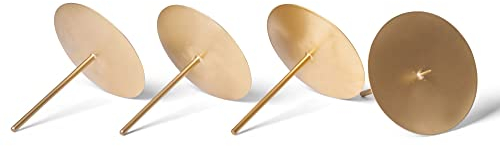 Novaliv 4X Kerzenpick Dorn 12cm Gold Adventskranz Kerzenhalter für Kränze Weihnachtskranz rund Kerzenpin Kerzentülle Metall Adventskerzenhalter Kerzenteller zum Stecken Kerzenständer Kerzenpin