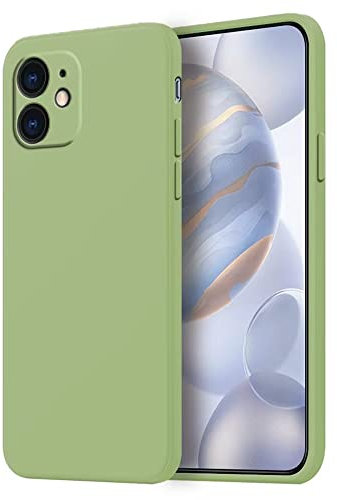 HONLEN Coque pour iPhone 11 Protection Étui, (6.1 inches) Liquide TPU Silicone Case Anti Rayures Ultra Mince Souple Cover en Silicone Vert Matcha