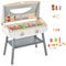 DREAMADE Kinder Grill Spielzeugset mit 17 TLG. Spielzubehör, BBQ Grill Set, Kinderküche Outdoor, Kindergrill aus Holz für Mädchen und Jungen ab 3 Jahren