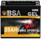 BSA YTX20L-BS GEL Motorradbatterie 12V 20Ah 345A/EN Batterie doppelte Lebensdauer entspricht 51821 GTX20L-BS CTX20L-BS vorgeladen auslaufsicher wartungsfrei