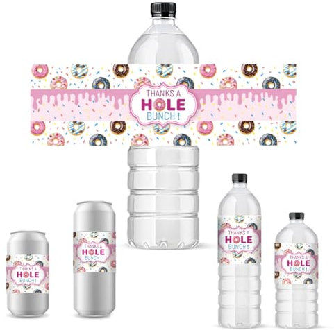 PH PandaHall 30 pz Etichette per Bottiglie D'Acqua Adesivi Impermeabili Grazie A Un Mazzo di Fori Etichette Rettangolari Avvolgenti per Forniture per Feste di Compleanno, Matrimoni