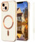 SouliGo Magnétique Coque pour iPhone 13 Compatible avec MagSafe et Support de Voiture magnétique, Protection d'objectif Tout Compris Slim Anti-Rayures Soft TPU Étui Housse iPhone 13, Blanc