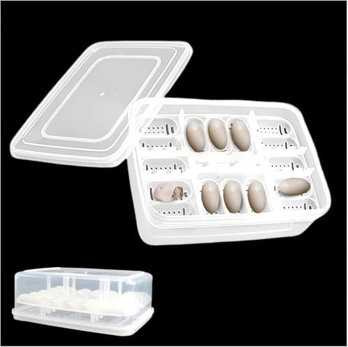 Reptilien-Eier-Inkubator, 16 Gitter transparenter Eierbrutkasten, Brutkasten für Reptilien-Eier, Reptilien-Zuchtbox, Sichere Brut-Reptilien-Zuchtbox,für Geckos