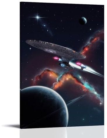 TSNKNP Uss Enterprise Ncc 1701 D Poster Dekorative Malerei Leinwand Wandkunst Wohnzimmer Poster Schlafzimmer Malerei,Wandkunst Bilddruck Moderne Familienzimmer Dekor 20x30inch(50x75cm)