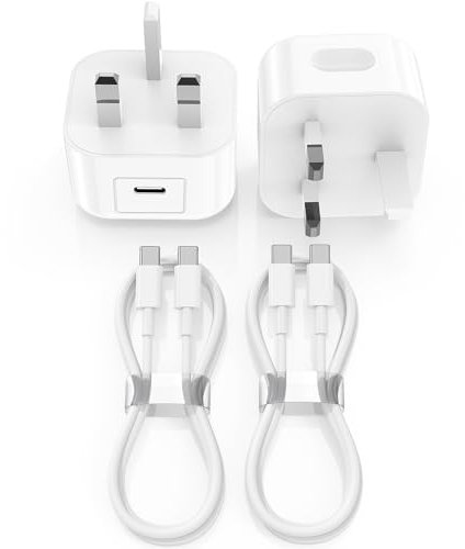 iPhone 16 15 Fast Charger, 20W UK USB C Charger Fast Charging Plug and 2M Type C to C Cable Lead for Apple iPhone 16 Pro Max/16 Pro/16 Plus/16/15 Pro Max/15/MacBook Pro 2022/iPad Pro 12.9/Air/Mini